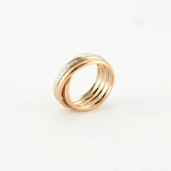 Bague en 3 ors & diamants