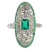 Bague en diamant avec émeraude