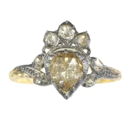 Bague en diamant de style rococo du XVIIIe siècle