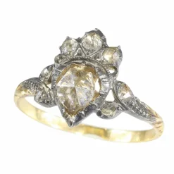 Bague en diamant de style rococo du XVIIIe siècle