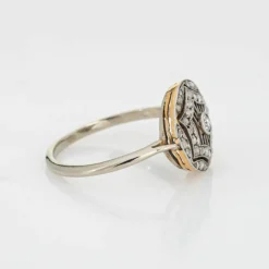 bague en diamant édouardien antique en platine