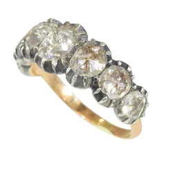 Bague en diamant taille rose de la fin de l'époque géorgienne du début de l'époque victorienne