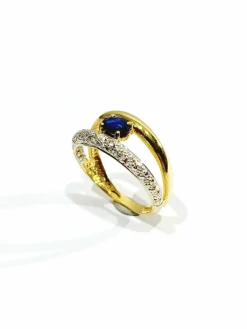 Bague en diamants & saphir
