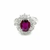 Bague en grappe de diamants rubis de 1,94 carat certifiée par le domaine
