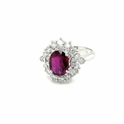 Bague en grappe de diamants rubis de 1,94 carat certifiée par le domaine