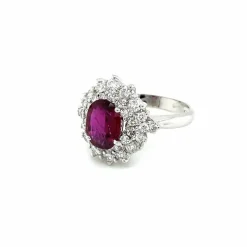 Bague en grappe de diamants rubis de 1,94 carat certifiée par le domaine