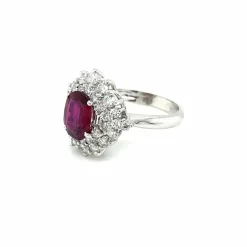 Bague en grappe de diamants rubis de 1,94 carat certifiée par le domaine