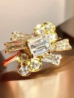 Bague En Or 18 Carat Sertie Diamants