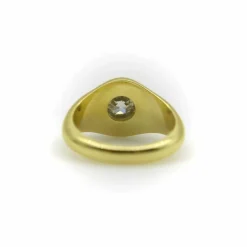 Bague en or 18 carats avec diamants taille européenne ancienne Signature