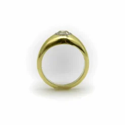 Bague en or 18 carats avec diamants taille européenne ancienne Signature
