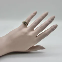 Bague en or 15 carats avec perle et rubis, style victorien précoce