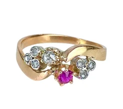 Bague en or 18 carats en diamants et rubis, époque 1900