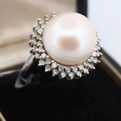 BAGUE EN OR 18 KT - PERLE 15 mm