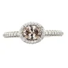 Bague en or avec diamant champagne et diamants blancs