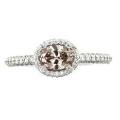 Bague en or avec diamant champagne et diamants blancs