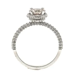 Bague en or avec diamant champagne et diamants blancs