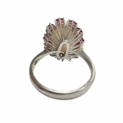 bague en or avec diamants rubis et perle