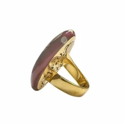 bague en or avec diamants et émail rouge