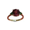 Bague en or avec grenat et tsavorites