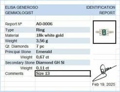 Bague en or avec émeraude et diamants