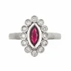 Bague en or avec rubis sang de pigeon de Birmanie et diamants