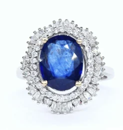 Bague en or avec saphir et diamant