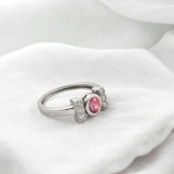 Bague en or avec saphir Padparadscha No Heat Sri Lanka et diamants