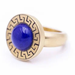 Bague en or AZTECA avec lapis-lazuli