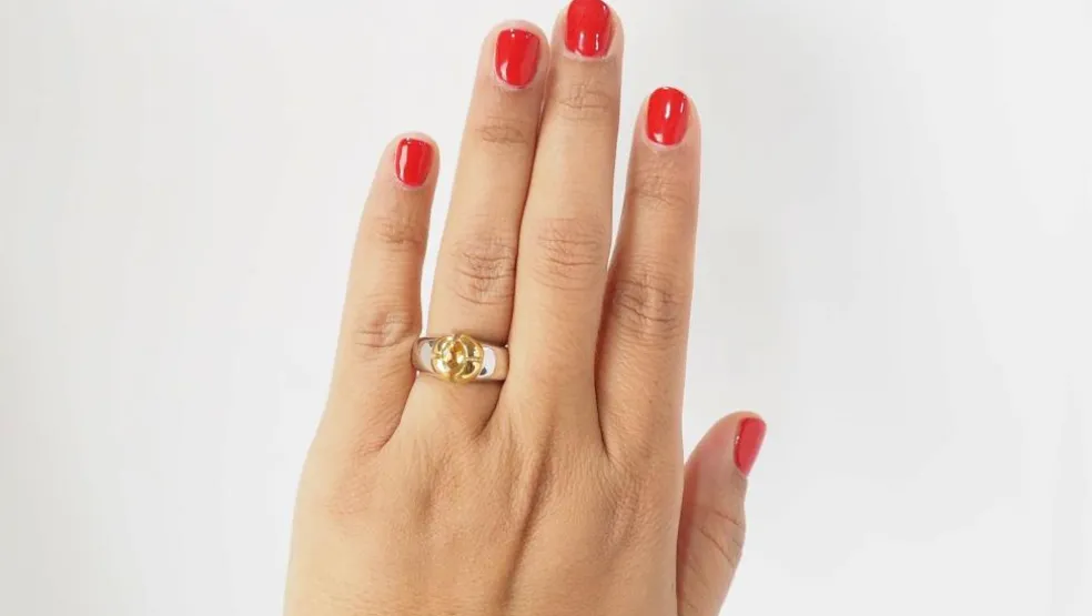 Bague en Or Bicolore & Citrine