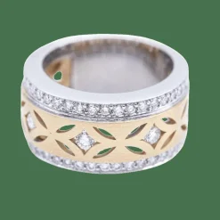 Bague en or bicolore avec diamants