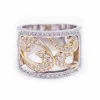 Bague en or bicolore et diamants