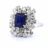 Bague en or blanc 18 carats avec saphir et diamants