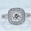 Bague en or blanc 18 carats, diamant 1,22 carat couleur E blanc exceptionnel