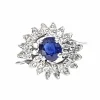 Bague en or blanc 18 carats, saphir et diamants