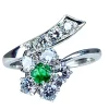 Bague en or blanc 18 carats en émeraude et diamants
