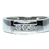 Bague en or blanc 18 carats, trilogie 3 diamants