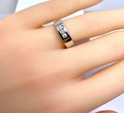 Bague en or blanc 18 carats, trilogie 3 diamants