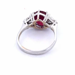 BAGUE EN OR BLANC 18 KT - RUBIS et DIAMANTS