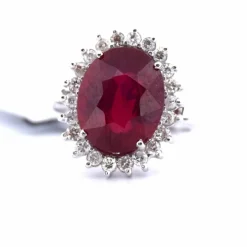 BAGUE EN OR BLANC - RUBIS ET DIAMANTS CERTIFIÉS