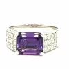 Bague en or blanc Améthyste 2, 12 Carats et Diamants 8, 51 Carats