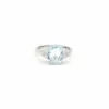 Bague en or blanc avec aigue-marine et diamants