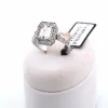 Bague en or blanc avec aigue-marine et diamant