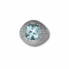 Bague en or blanc avec aigue-marine et diamants certifiés