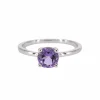 Bague en or blanc avec améthyste