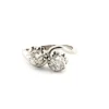 Bague en or blanc avec diamants taille ancienne