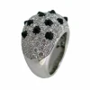 Bague en or blanc avec diamants et onyx