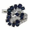 Bague en or blanc avec diamants et saphirs