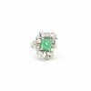 Bague en or blanc avec diamants et émeraude 1,81 ct