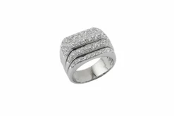 Bague en or blanc avec diamants