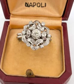 Bague en or blanc avec diamants